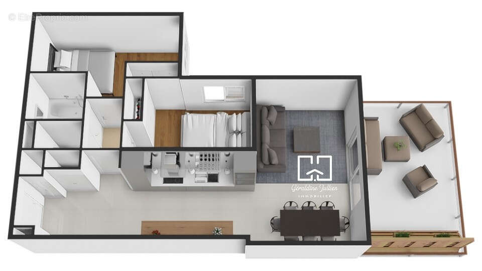 Appartement T3 avec terrasse, garage et parking à Briançon - photo 3