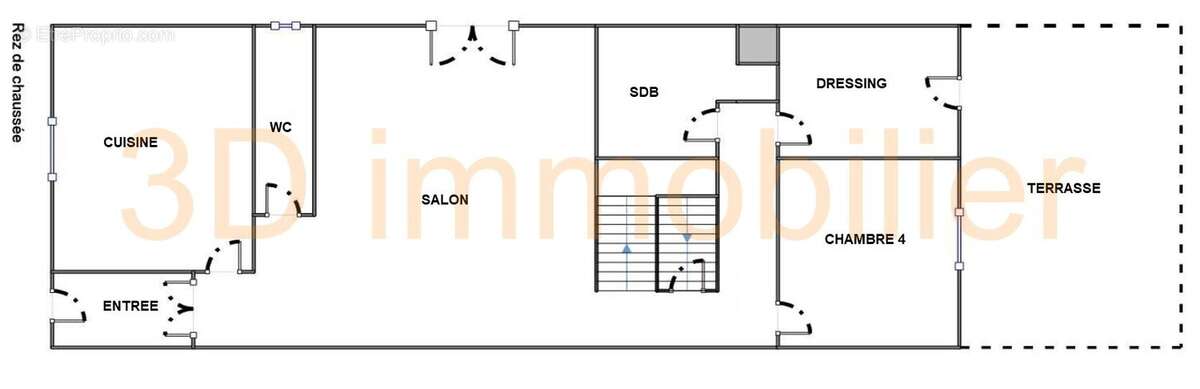 PLAN REZ-DE-CHAUSSE - Maison à LONS-LE-SAUNIER