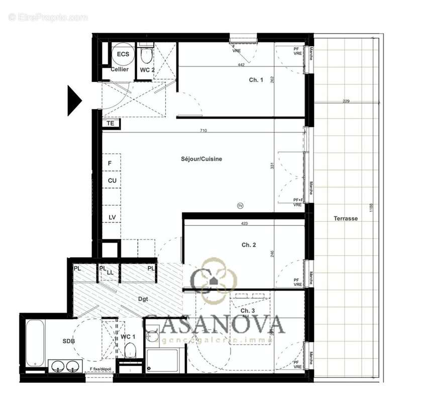 Appartement à CLAPIERS