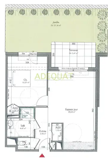 CESSIEU, Appartement T2 avec jardin + 1 place de parking privative… - photo 11