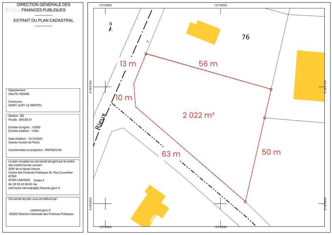 Terrain à SAINT-JUST-LE-MARTEL
