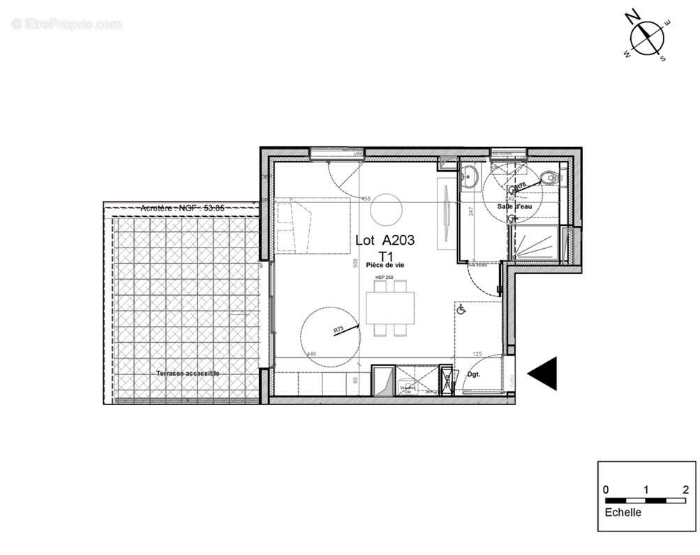 Appartement T1 - 2023 - 35.80 m2 - Terrasse - Parking + Cave + Local à vélos - photo 9