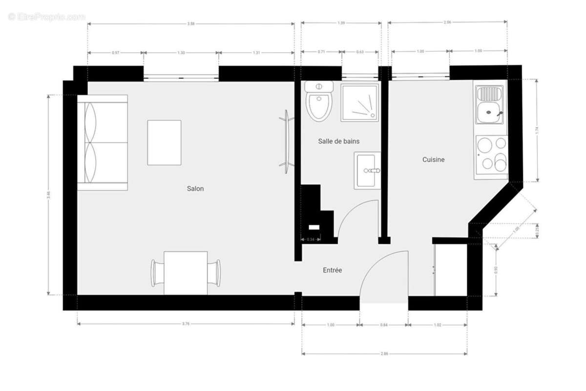 Appartement à PARIS-19E