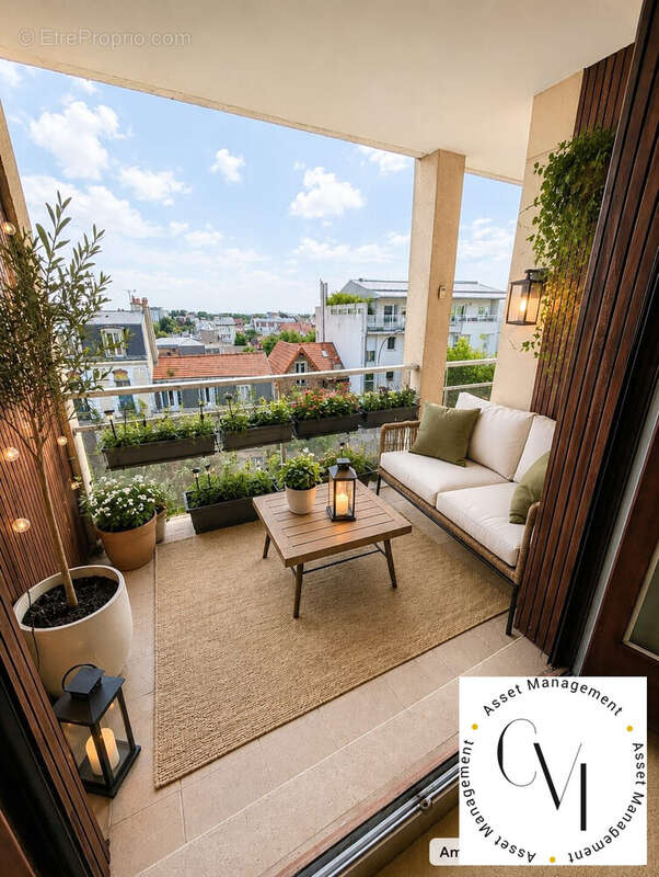 Balcon aménagé IA - Appartement à NOGENT-SUR-MARNE