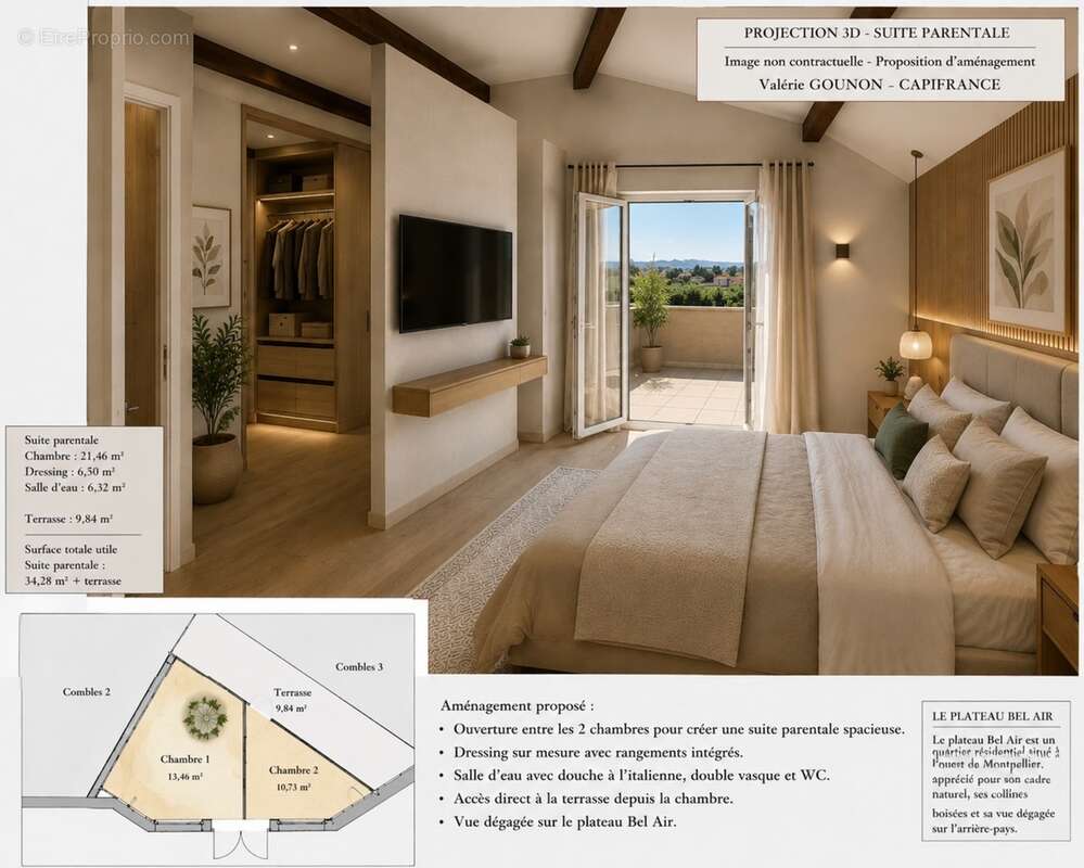 Maison à vendre 5 pièces JUVIGNAC (34),4 Chambres,130 m2, Terrain 645m2, Jardin,Sous-Sol total-Garage double-Piscine - photo 12