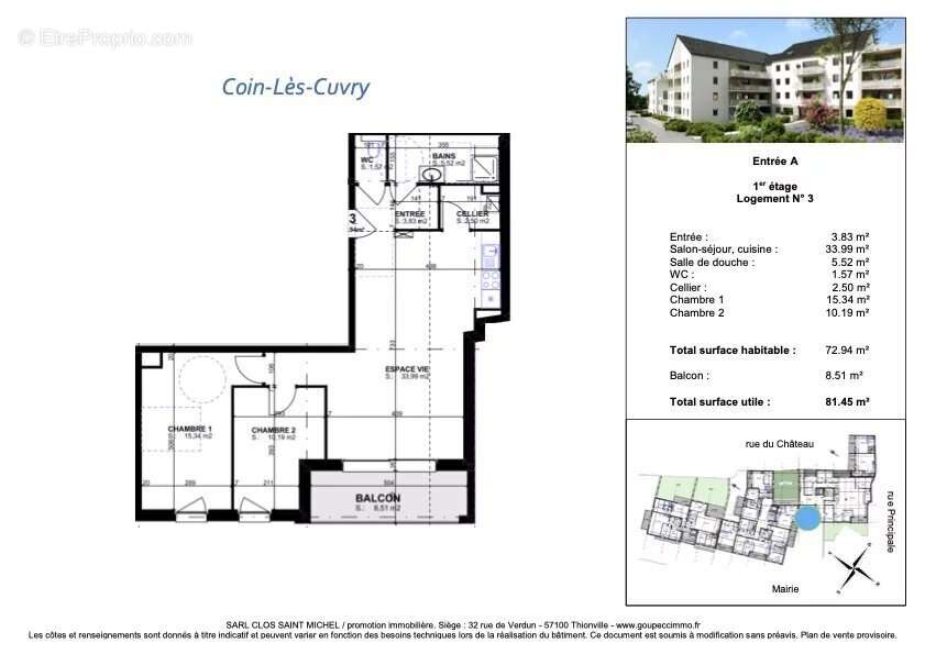 Appartement à COIN-LES-CUVRY