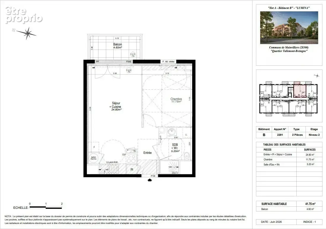 Photo Appartement à Mainvilliers au prix de 165 655€