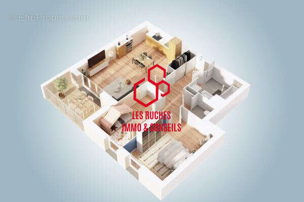 Appartement 62 m² à Magny-Le-Hongre  - photo 3