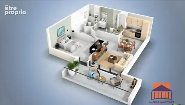 T2 46 m2 residence face mer - photo 3