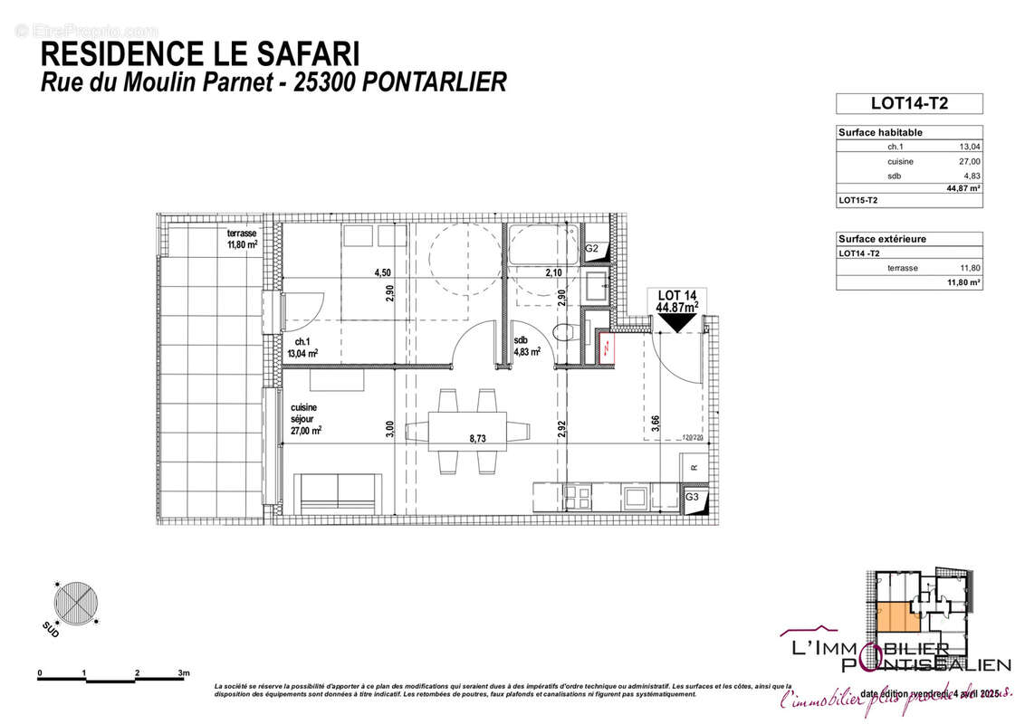 Pontarlier - hyper centre : appartement de type 2 avec terrasse - photo 7
