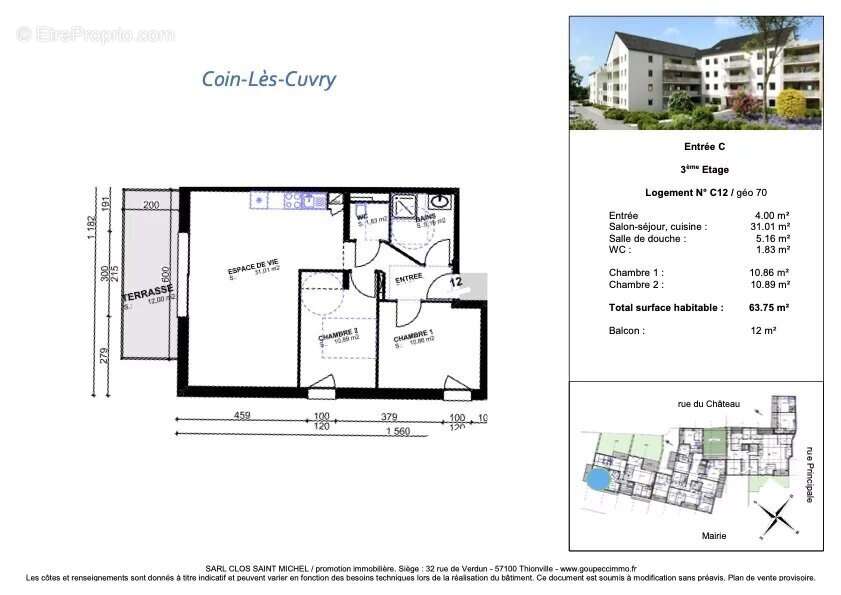 Appartement à COIN-LES-CUVRY