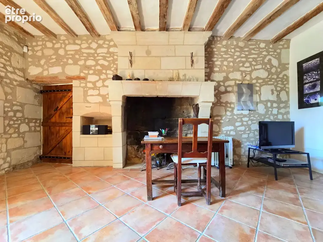 Maison de caractère à vendre à Vaudelnay avec piscine, dépendances et caves troglodytes - photo 7