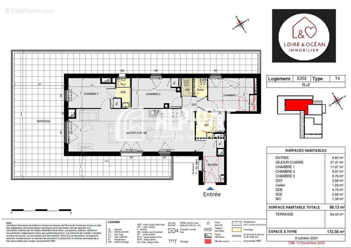 Immaculée, appartement T4 avec  terrasse panoramique de 85m² , 2 stationnements privatifs. - photo 6
