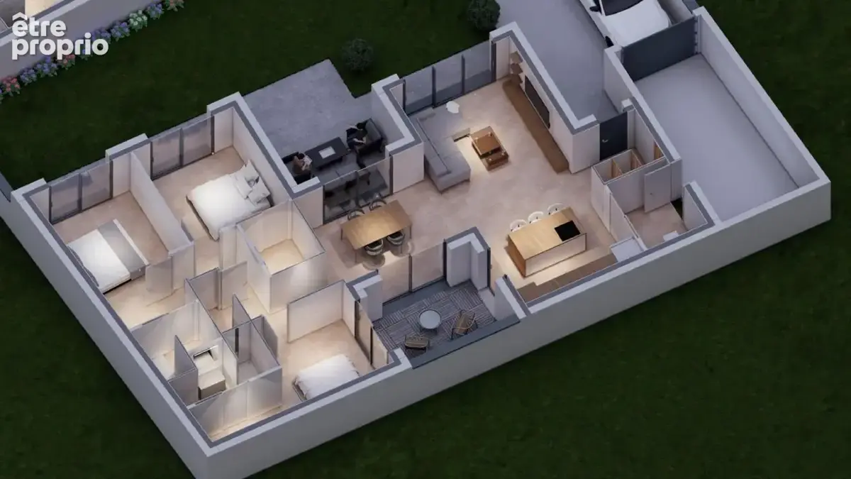 Maison contemporaine plain pied - 114 m² - grand champ centre - photo 9