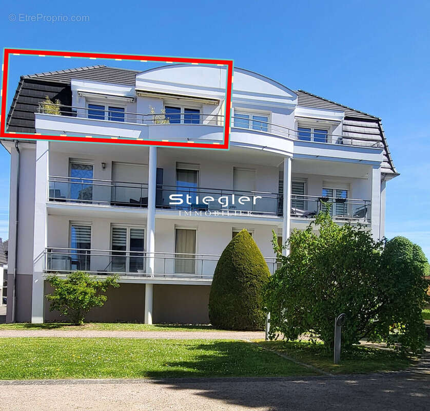 Vue extérieure immeuble face avant - Appartement à ESCHAU