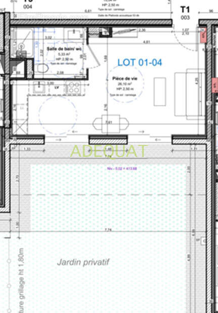Saint andre le gaz - appartement t1 de 31.50m2 + jardin + parking... - photo 3