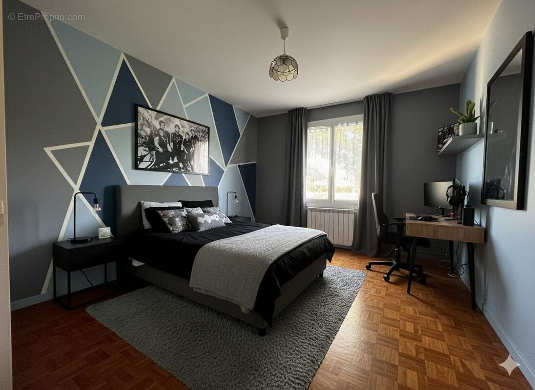 Chambre bleue, photo non contractuelle - Maison à VILLEBERNIER