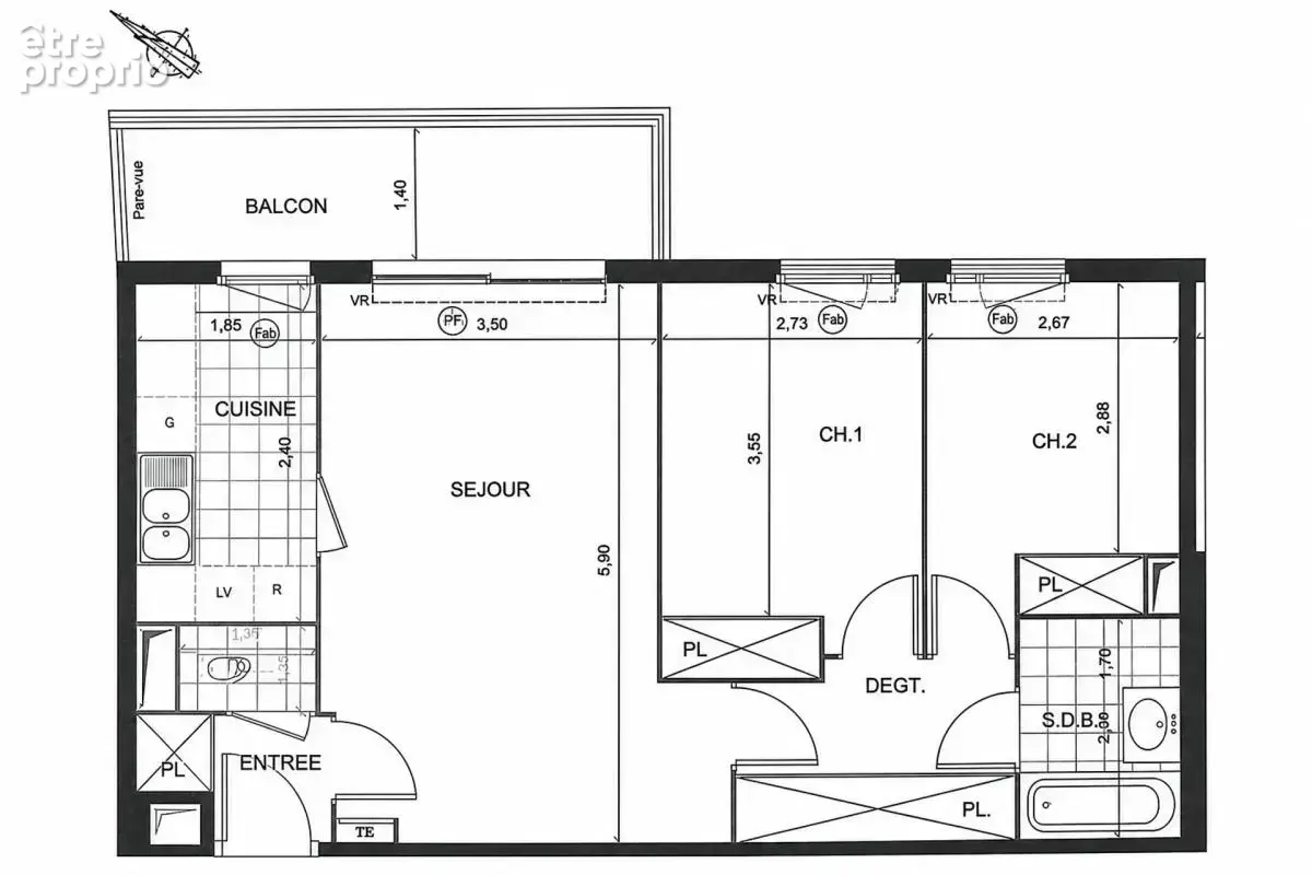 Appartement 3 pièces de 61 m² à Massy - photo 12