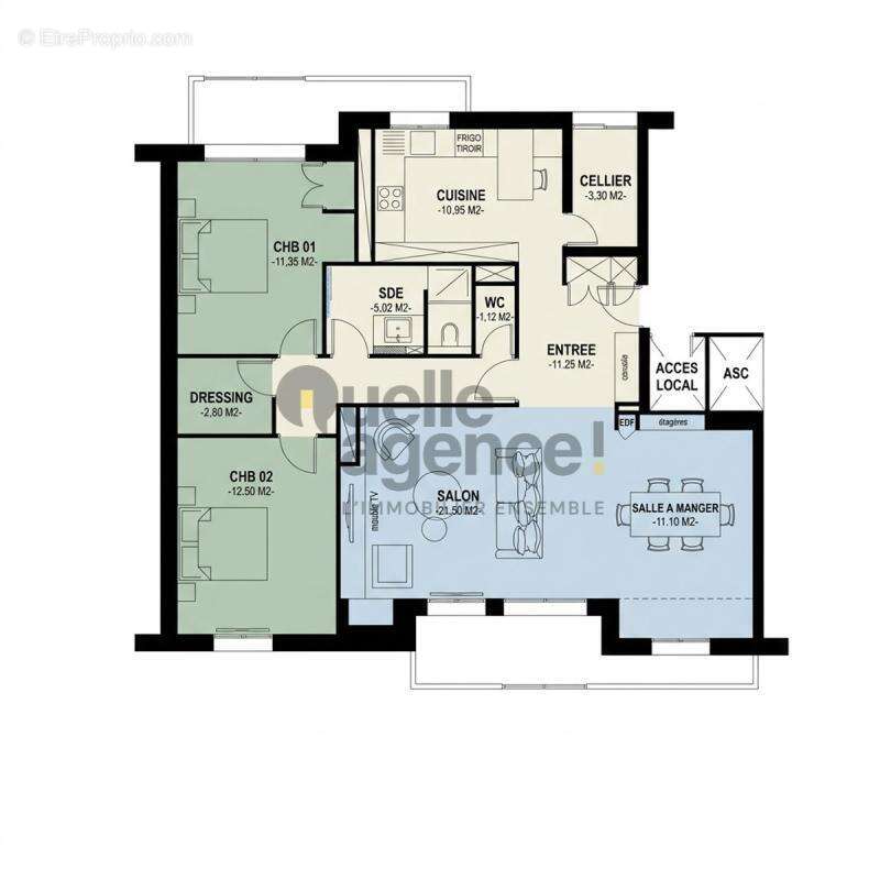 Clé en main : T4 rénové, balcon spacieux et parking privé - photo 3