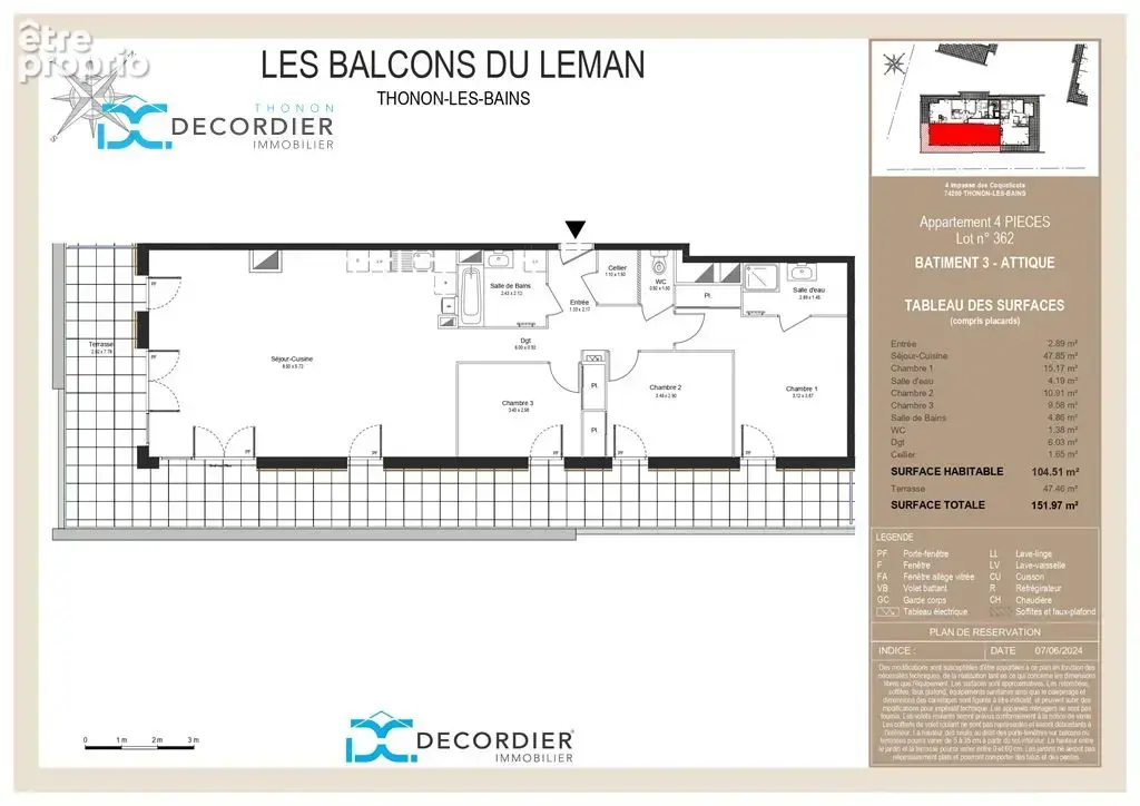 T4 en attique à vendre - thonon-les-bains - photo 2
