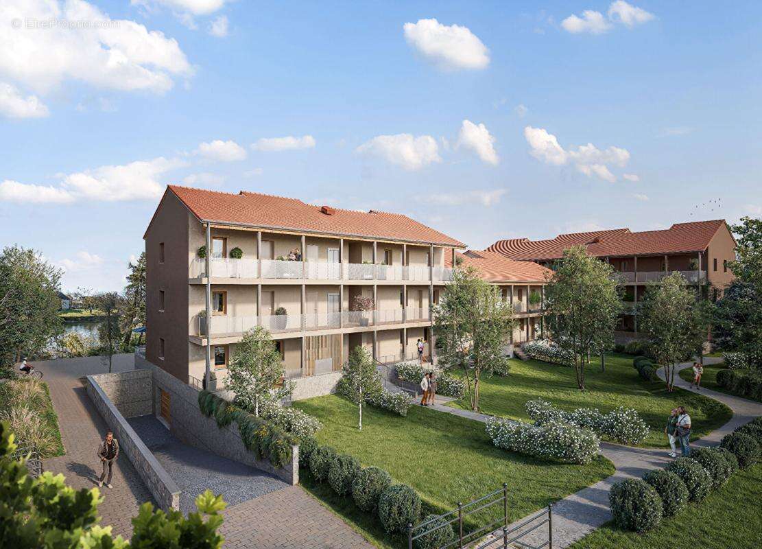 appartement 4 pièces 75m² 2eme et dernier étage avec terrasse sur sur Saône sur ile saint Laurent  Rives de Genise 1 - photo 2