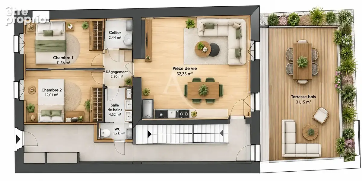 Rochefort ? superbe t3 de 65.46 m² ? terrasse privative ? prestations haut de gamme ! - photo 3