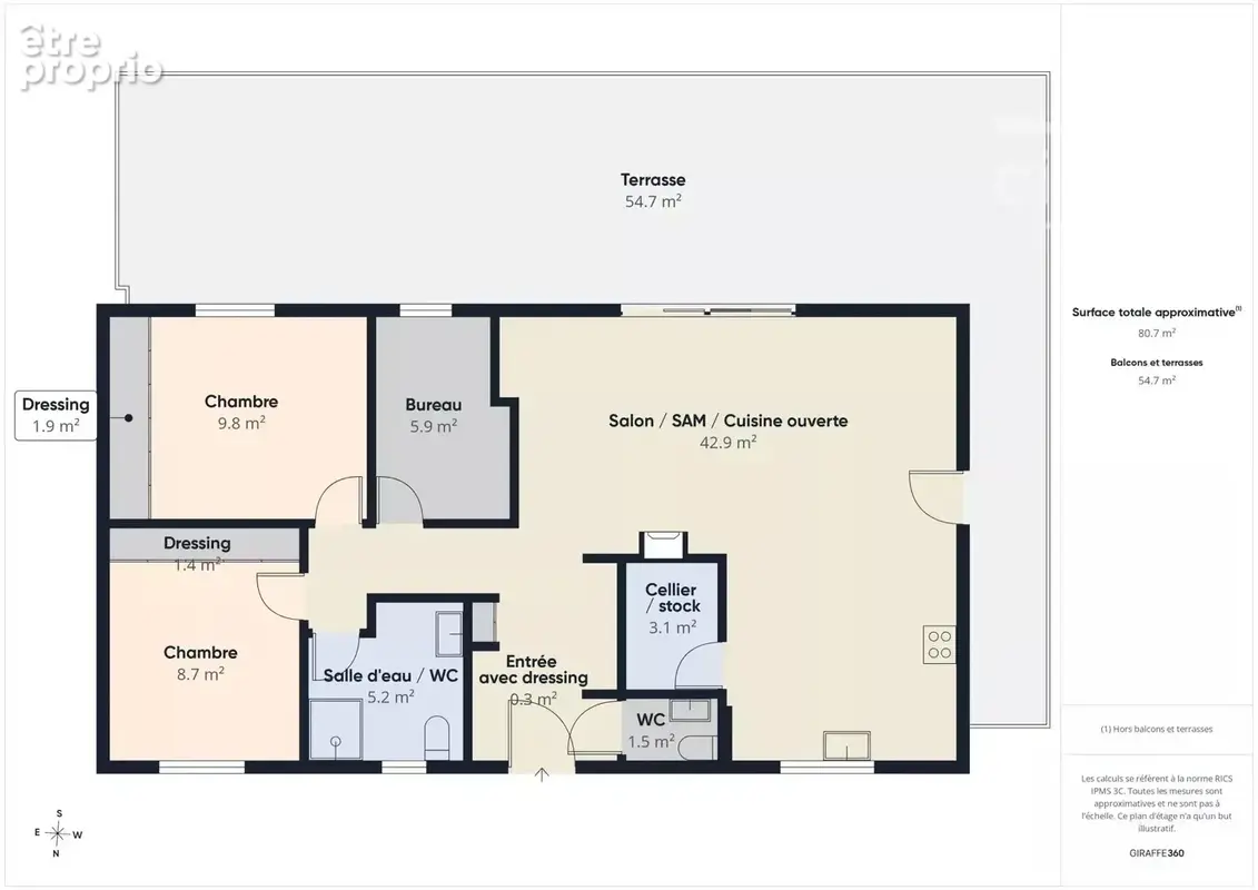 Villa de plain pied, DPE A, 2CH + bureau, terrasse, jardin, très belles prestations - photo 8