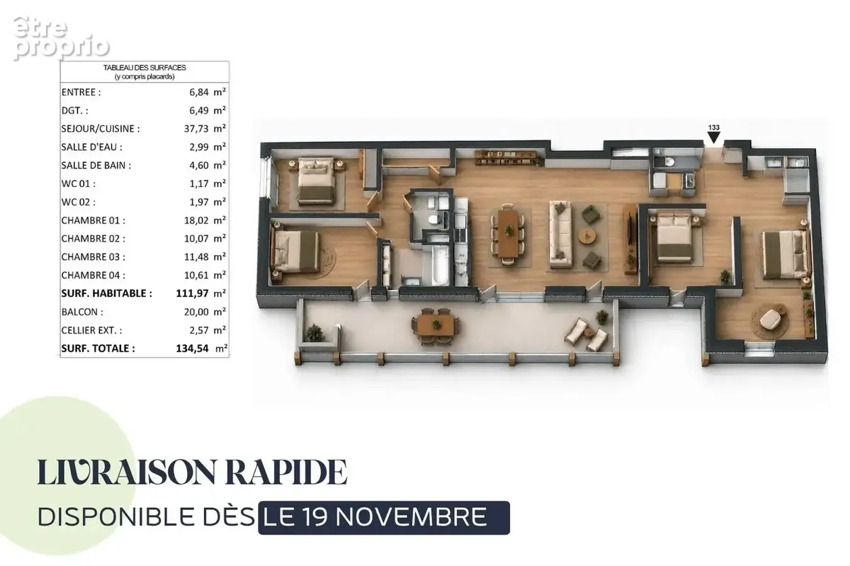 Appartement 5 pièces 112 m² à vendre à Meythet (74960) - photo 2