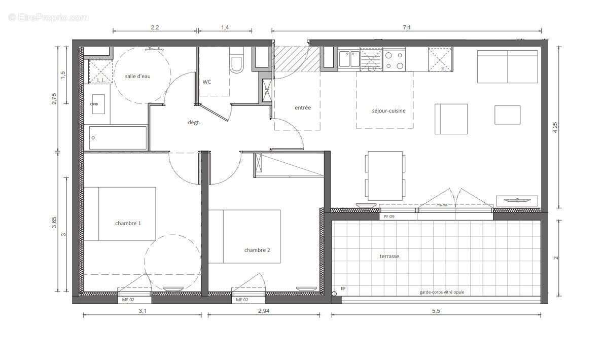 Appartement à MARSEILLAN