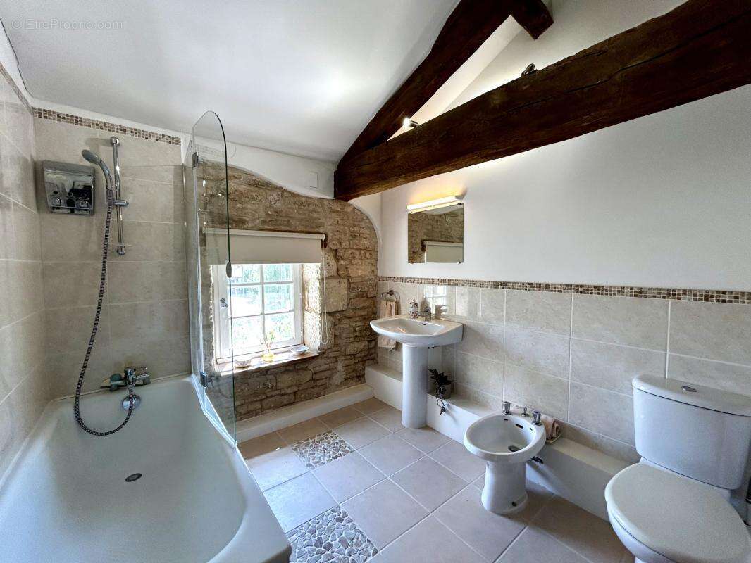 Authentique corps de ferme en pierre piscine et double garag - photo 14