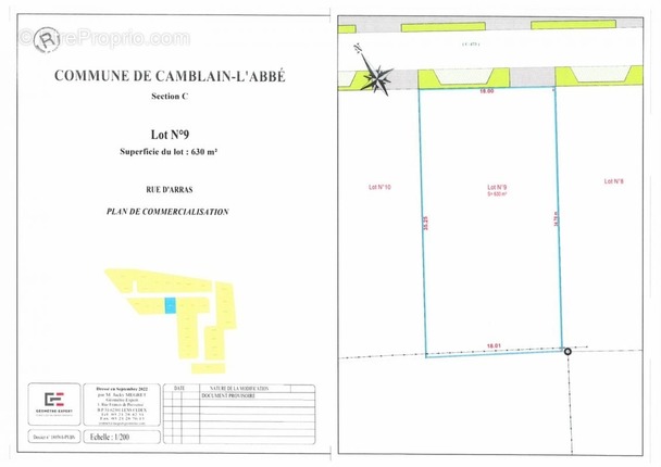 Terrain à CAMBLAIN-L'ABBE