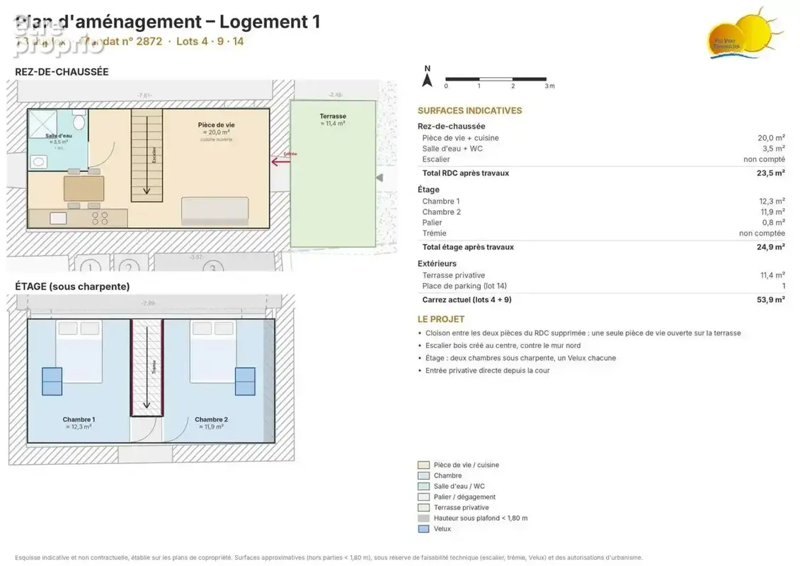 T3 duplex de 53.90m² - photo 2
