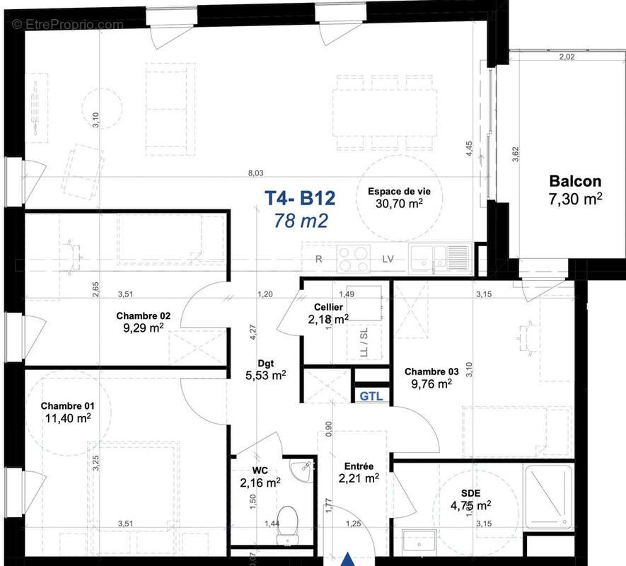 Appartement 78 m² à Noyalo  - photo 3
