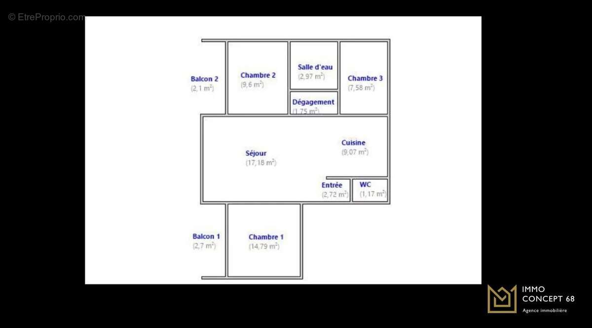 Appartement - 67 m² - 2 chambres -1 bureau - photo 7