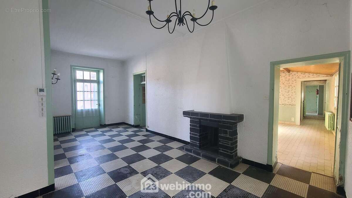Maison 1 Vaste hall d'entrée avec cheminée pour la maison coté rue.