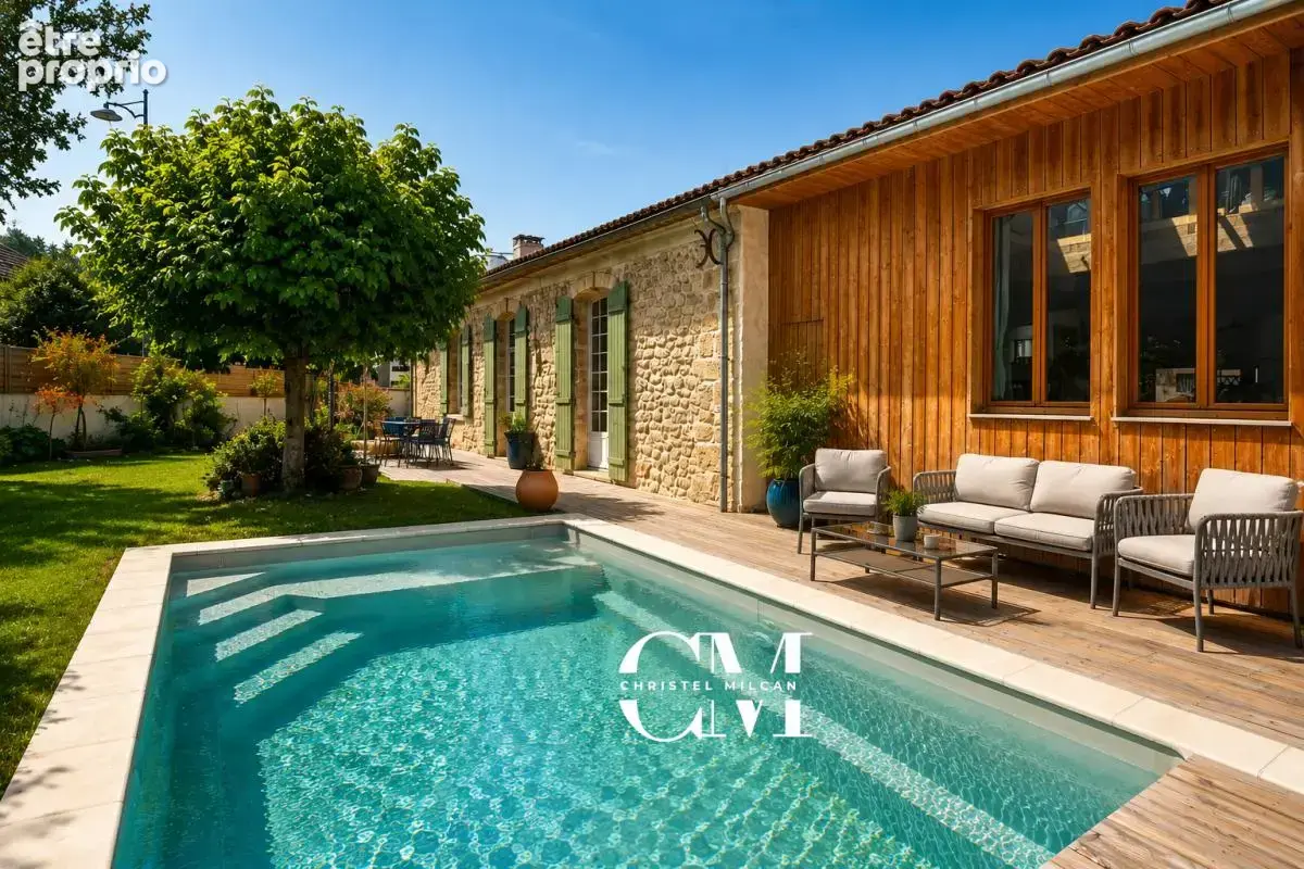 Maison en pierre plain pieds 175 m² Le Bouscat Centre, jardin, piscine, double garage - photo 2
