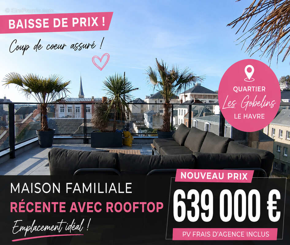 NOUVEAUTÉ  Maison de Ville 2023  Rooftop Sud-Ouest  Studio Indépendant  Les Gobelins, Le Havre - photo 8