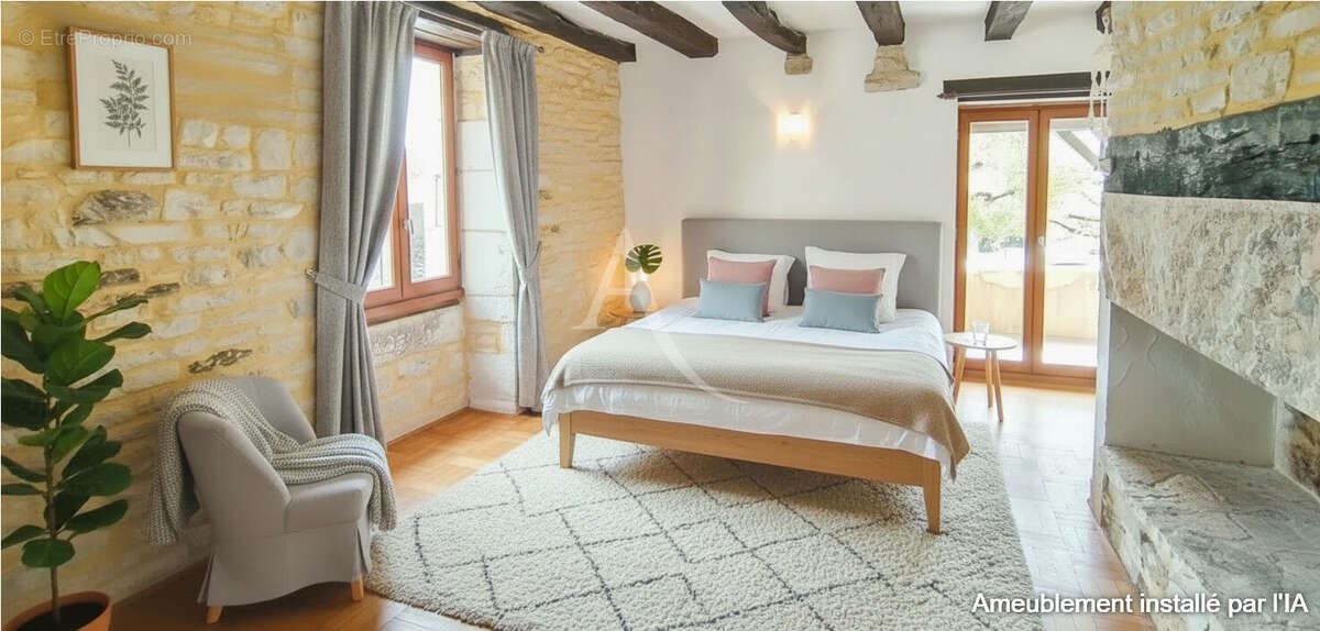Maison en pierre 122m² + grange aménageable, à 5 min des commerces - photo 8
