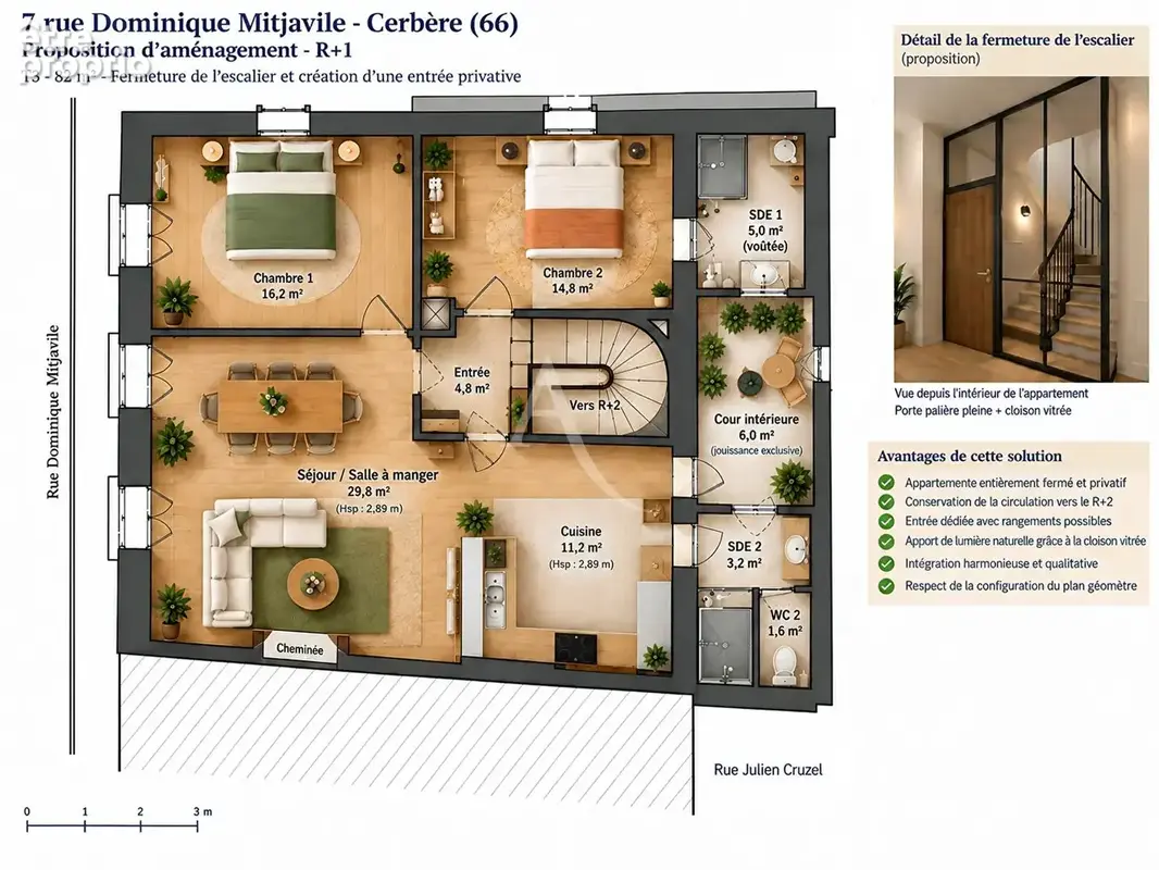 Cerbère - plateau complet 85 m² à rénover - immeuble bourgeois - photo 4