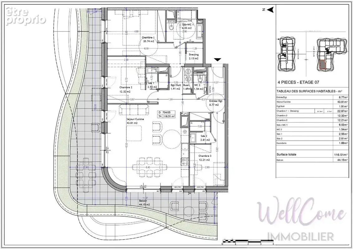 VEFA - Appartement T4 de 116m² au 7ème/13 N-O (2 Box inclus) à Aix-Les-Bains ! - photo 4