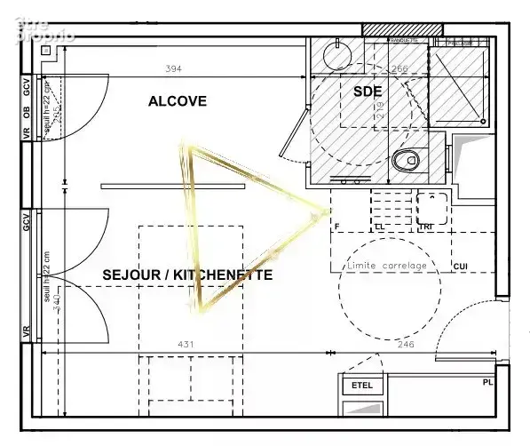 Studio alcôve 35 m² exposé Sud-Est, plancher chauffant et rafraîchissant - photo 4