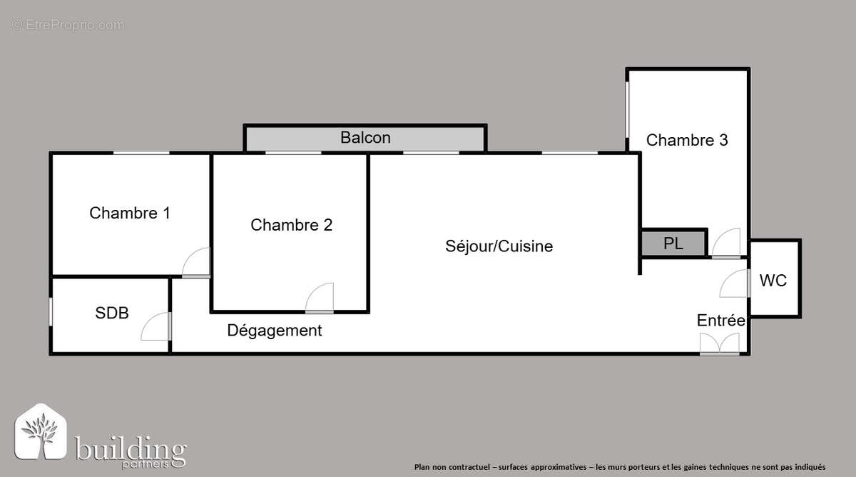 Dernier étage - 83.62m² - 3 chambres - balcon filant - photo 2