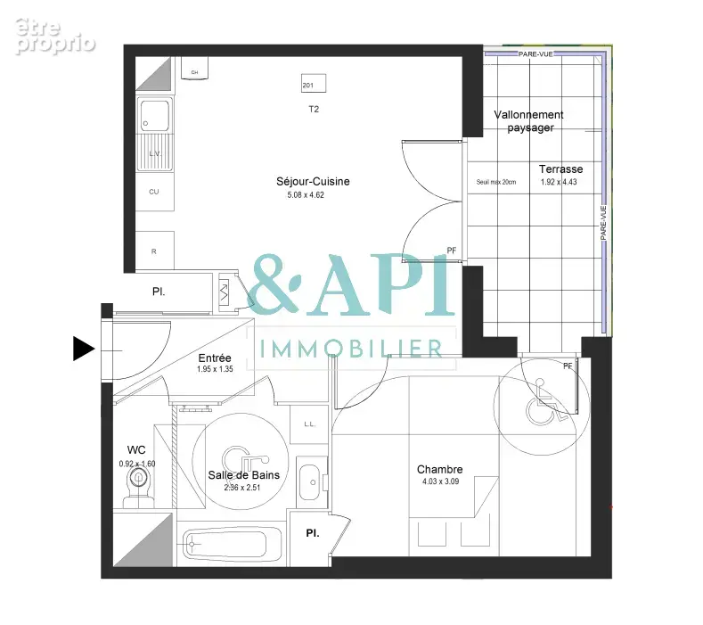 Thonon les bains t2 de 45m2 - photo 2