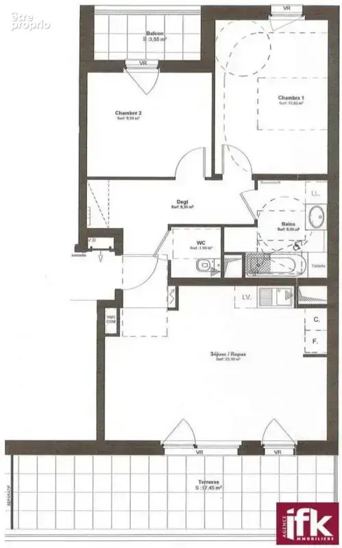 Strasbourg – appartement 3 pièces de 60 m² avec terrasse et balcon - photo 9
