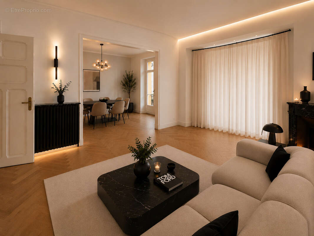Cannes centre  t4 sud 151m2 bourgeois rez de jardin terrasse 97m2, garage - photo 8