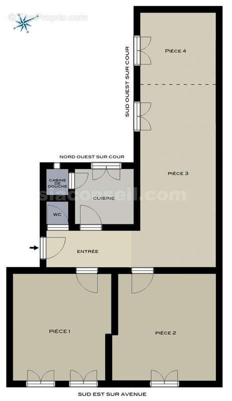lecl106-maroz-plan4P - Appartement à PARIS-14E