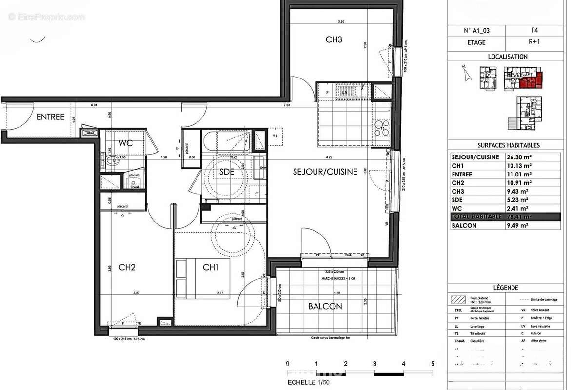 Plan de l'appartement 06A103