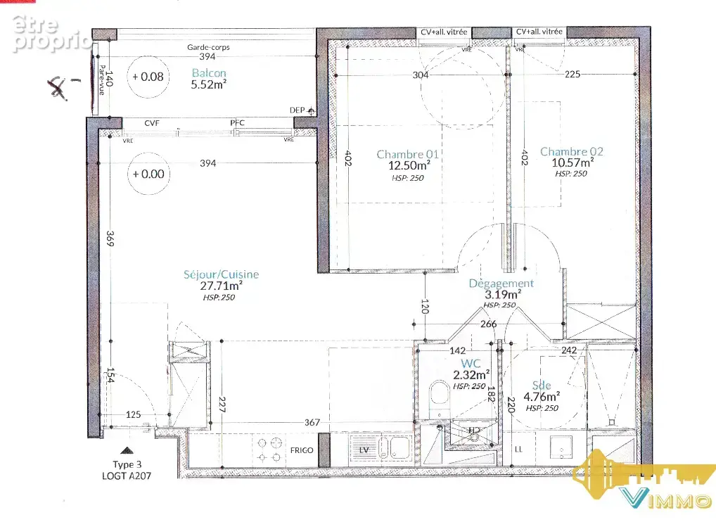 Appartement 3 pièces 61,05m2, Terrasse 5,52m2, Parking privé couvert - photo 9