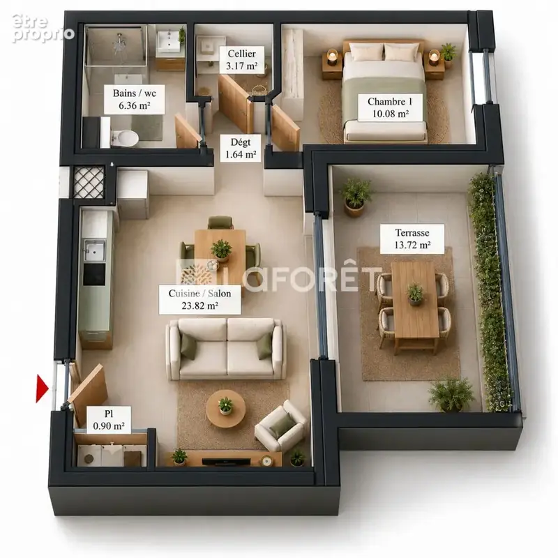 Appartement Belfort 2 pièce(s) 45.97m2 - photo 5