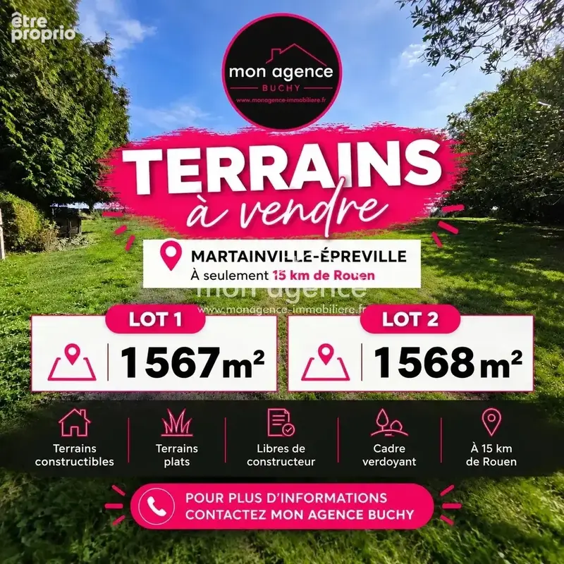Terrain constructible – 1 567 m² – martainville-épreville - photo 5
